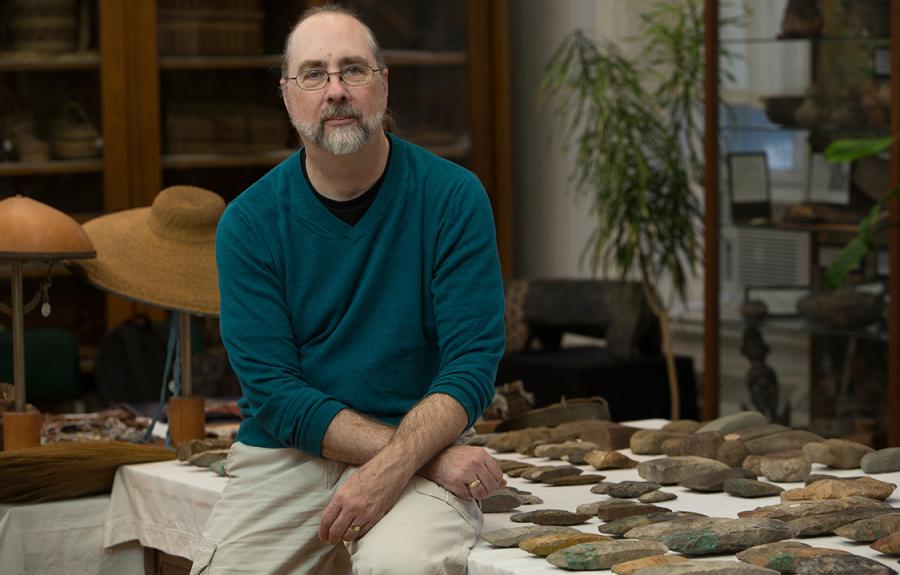 Professor and Curator, Frederic Gleach in the Cornell anthropology collections