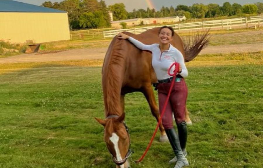 Bianca Garcia with a horse