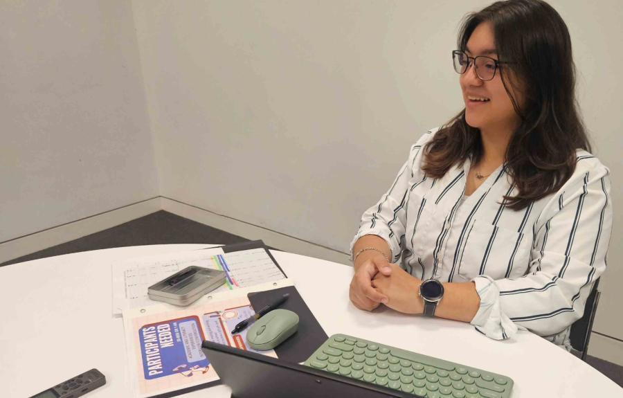 Yvette Reyes conducting interview