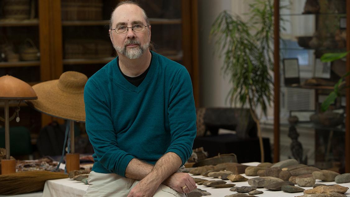 Professor and Curator, Frederic Gleach in the Cornell anthropology collections