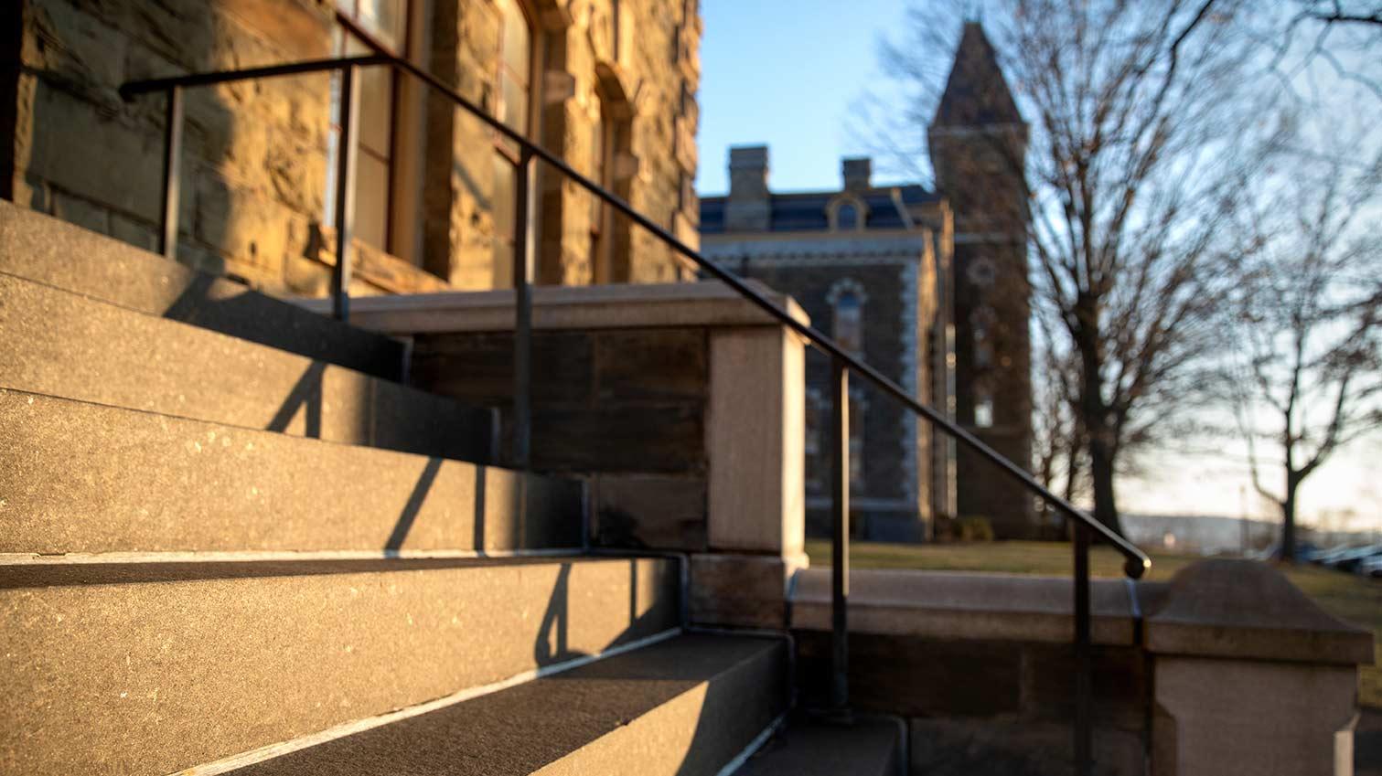 Morrill and McGraw Halls at sunset